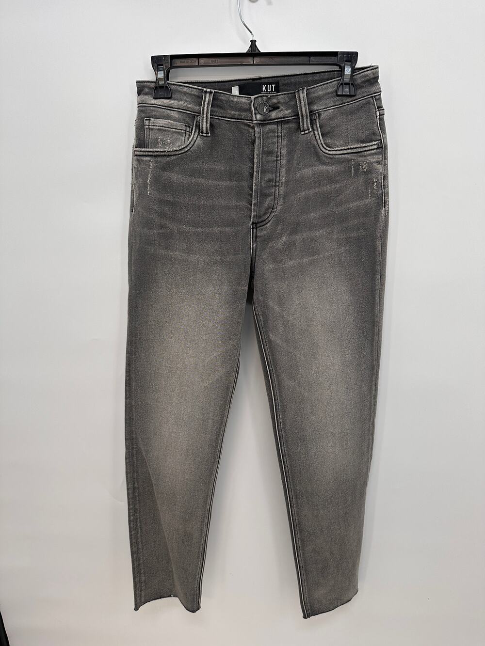 KUT FROM THE KLOTH Naomi Girlfriend Straight Leg Gray Wash Denim Jean // 2 Long